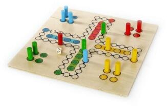 Brettspiel – farbenfrohes Holzspiel „Raus mit Dir“ mit bunten Spielfiguren – BxHxT 30 x 4 x 30 cm