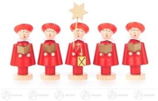 Kurrende Kurrendefiguren rot (5) Breite x Höhe x Tiefe 2 cmx6 cmx2 cm