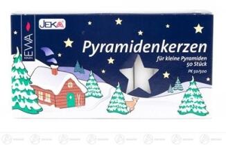 Pyramidenkerzen – traditionell weiße Ersatzkerzen, passend für Holzpyramiden, Ø 1,4 cm, Höhe 8 cm – 