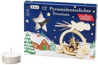 Ersatzteil – Premium Pyramidenteelichte in reinem Weiß, passend für Standard-Pyramiden, Ø 3,8 cm, H 
