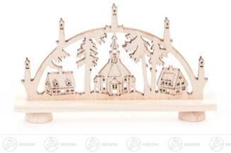 Schwibbogen Mini-Schwibbogen mit Seiffener Dorf Breite x Höhe x Tiefe 7,5 cmx4,5 cmx1 cm