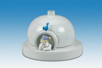 Räucherhaus Iglu mit Schneemann BxH 13x10cm