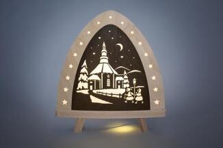 Standleuchte - Seiffen mit warmem Lichtschein - BxTxH 30x6x32 cm