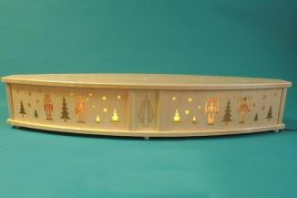 Fensterbank – liebevoll bemalt mit farbenfrohen Seiffener Motiven, elektrisch beleuchtet – BxHxT =