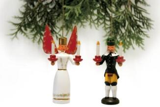 Baumbehang Engel und Bergmann Paar bunt Höhe=11cm