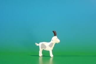 Reifentier – liebevoll gestaltete naturbelassene Ziege mit zarten Hörnern, detailgetreu – HxB = 5,2 