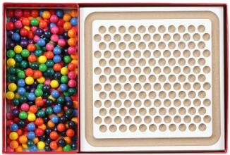 Holzspielzeug - farbiges Mini-Kugelspiel - LxBxH 275x190x35mm