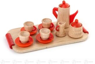 Spielzeug Mini-Kaffeeservice lang, natur (14) Höhe ca 3,5 cm