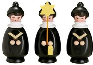 Kurrendefiguren - schwarz mit Stern Lateren und Bücher - Höhe 14cm