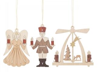 Baumbehang Erzgebirge 2 (6) (Engel,Bergmann,Pyramide) Höhe 7cm