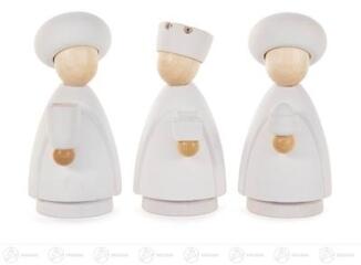 Krippen und Zubehör Heilige 3 Könige, modern natur/weiß Höhe ca 9 cm