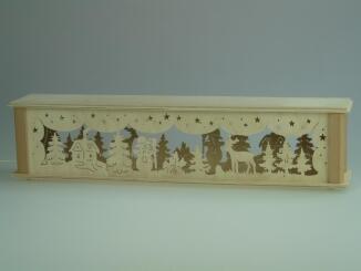 Schwibbogenerhöhung – liebevoll gestalteter Schneemann mit filigraner Beleuchtung, naturfarben –