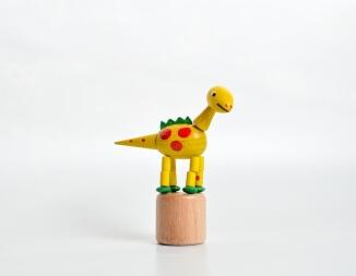 Wackelfigur – Tolles Holzspielzeug Dinosaurier gelb – Höhe ca. 9 cm