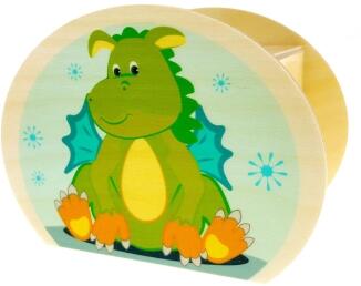 Spardose – farbenfrohes Drachen-Motiv mit sicherem Schloss und Schlüssel – BxHxT 6,5 x 8,5 x 11,5 cm