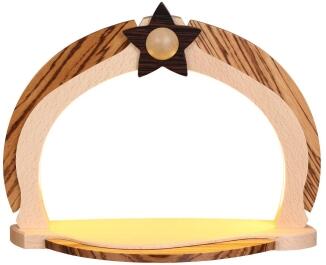 Schwibbogen - unbestückt mit eletrischer LED Beleuchtung naturbelassen - BxH 30x24cm