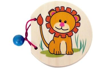 Bilderbuch – mit farbigen Zootieremotiven aus Buchenholz – BxHxT 10 x 9 x 1.5 cm