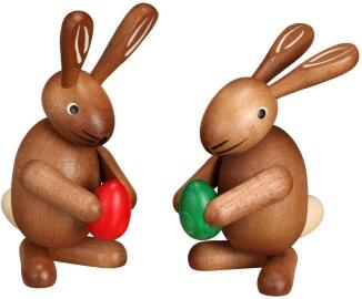 Osterfiguren – Fröhliches Hasenpaar – handbemalt – H ca. 14 cm