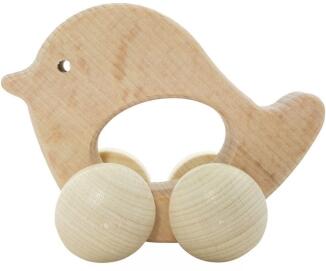 Holzspielzeug – niedlicher Vogel mit Rädern naturbelassen – BxHxT 9x7x4 cm