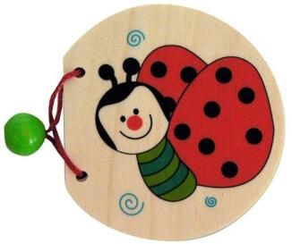 Holzspielzeug – fröhliches Bilderbuch mit bunten Frühlingsmotiven aus Buchenholz – BxHxT 10 x 9 x