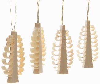 Christbaumschmuck - Spanbaum 4er Set - Ansicht 1 - Hergestellt im Erzgebirge