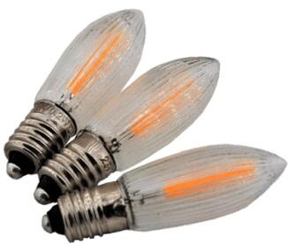 LED-Ersatzlampen – wetterbeständige Riffelkerzen E10, energiesparend – passend für