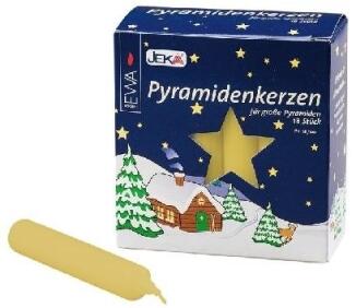 Pyramidenkerzen – naturfarben, handgefertigt, ideal für Weihnachtspyramiden, Ø 1,7 cm – HxØ = 10,5 x