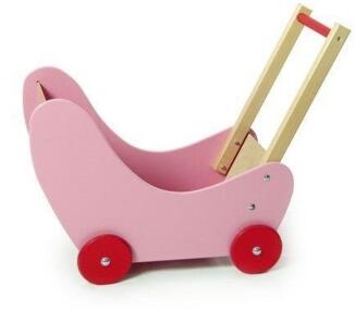 Puppenwagen – tolles Holzspielzeug mit ergonomischem Schiebebügel – BxHxT 60 x 62 x 30 cm