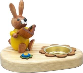 Osterdekoration Teelichthalter Hase mit Buch bunt BxHxT 10x7x7cm