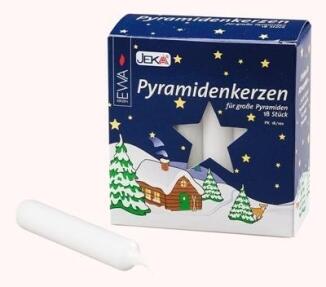 Pyramidenkerzen – handgefertigt, weiß, passend für Kerzenhalter Ø 1,7 cm – ideal für