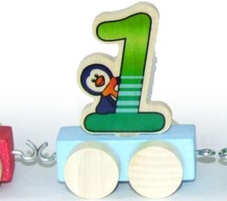 Holzdekoration – farbenfrohe Ziffer 1 mit tollem Tiermotiv – BxHxT 5x7x3 cm