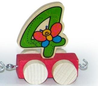 Holzdekoration – farbenfrohe Ziffer 4 mit tollem Tiermotiv – BxHxT 5x7x3 cm