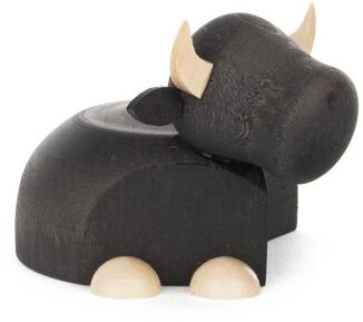 Miniaturfigur Ochse klein natur/anthrazit BxHxT 6x4x6cm