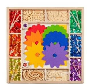 Holzspielzeug - tolles Legespiel Kindergarten Schmuckstein-Mandala - BxHxT ca. 36 x 28 x 10 cm