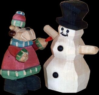 Elchfigur – detailreicher Schneemannbauer mit roter Mütze und Besen, farbenfroh bemalt – BxHxT = 6 x