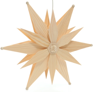 Kieferstern doppelt el. Beleuchtet Mitte mit Stern (Beidseitig) - Ansicht Links -Hergestellt im