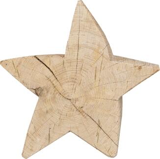 Holzstern – massiver Naturstern aus Eiche kunstvoll und rustikal – Ø 35 cm