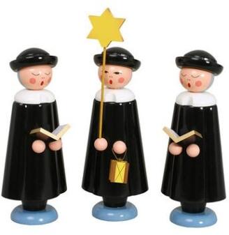 Kurrendefiguren - mit Laterne Stern und Buch schwarz - Höhe 30cm