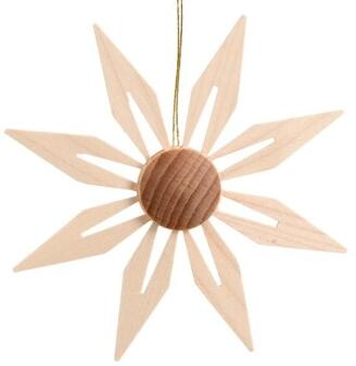 Weihnachtsstern – filigran mit doppelter Rosette und Kieferblättern, naturfarben – ø 11 cm
