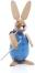 Osterfigur - Osterhase Blau mit Korb auf den Rücken - Ansicht Vorne - Macht jeden Ostertisch zu einem Hinkucker