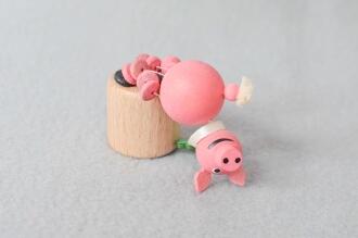 Wackelfigur Fröhliches Holzspielzeug Glücksschwein von Jan Stephani Räuchermann Stube, ca 7,5 cm,