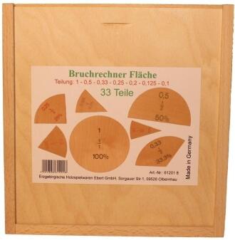 Holzspielzeug Lernspielzeug Bruch & Prozentrechner aus Holz von Erzgebirgische Holzspielwaren Ebert 