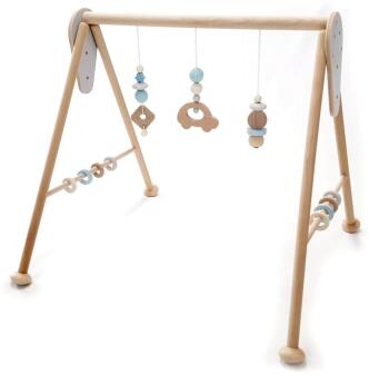 Spielgerät – farbenfrohes Auto mit Perlen, Ringen und beweglichen Elementen – BxHxT 62 x 54,5 x 57