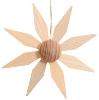Christbaumschmuck – filigraner Weihnachtsstern aus Kiefernholz naturfarben handgefertigt – ø
