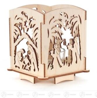 Teelichthalter Christi Geburt Breite x Höhe x Tiefe 8,5 cmx9,5 cmx8,5 cm