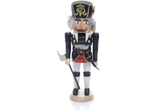 Weihnachtsfigur - Nu&szlig;knacker Bergmann Bergmeister mit Axt - Ansicht Ge&ouml;ffneten Mund