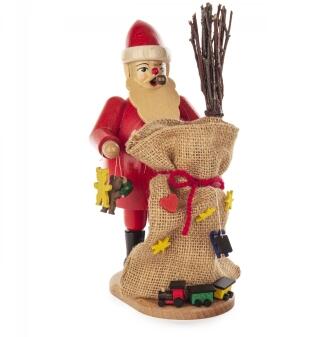 Räuchermann Weihnachtsmann mit Sack BxHxT 14x20x10cm