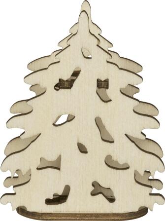 Aufsteck- Holz-Dekobaum für Weihnachtsbaumbeleuchtungen und Lichterbögen BxHxT 5,5x6,5x2,5cm