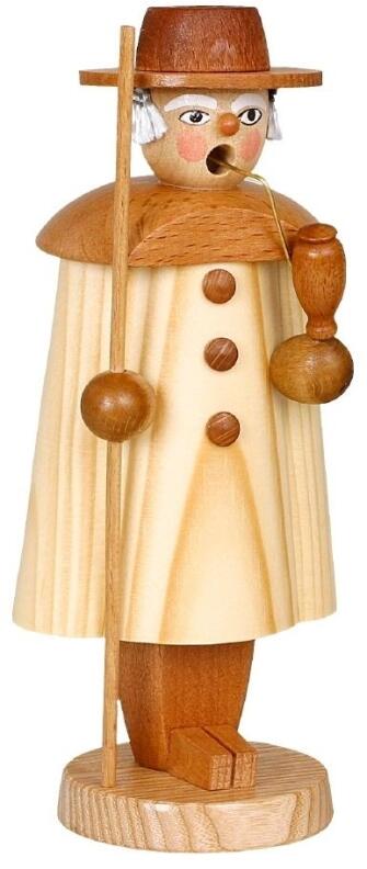 Räuchermann – Schäfer naturfarben mit Pfeife & Hirtenstab – handgefertigt – B×H×T ca. 7×17×5 cm