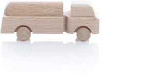 Holzspielzeug - Miniaturfahrzeug Lastenauto Tankauto Natur - Ansicht Rechts - Nachhaltiges Spielzeug aus dem Erzgebirge