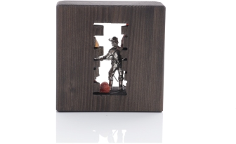 Miniaturbergwerk - Kumpel aus Zinn mit Bohrhammer im Stollen mit Zinnader - Ansicht Hinten - Hergestellt in einem kleinen Familienbetrieb
